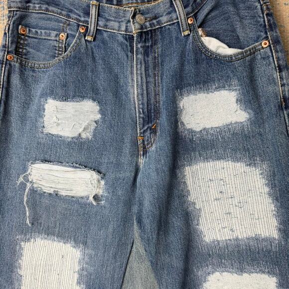 Custom wide leg baggy flared jeans size 34 x 32 - Picture 4 of 5